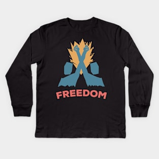 ✪ FREEDOM and POWER to the PEOPLE ✪ Powerful Political Slogan Kids Long Sleeve T-Shirt